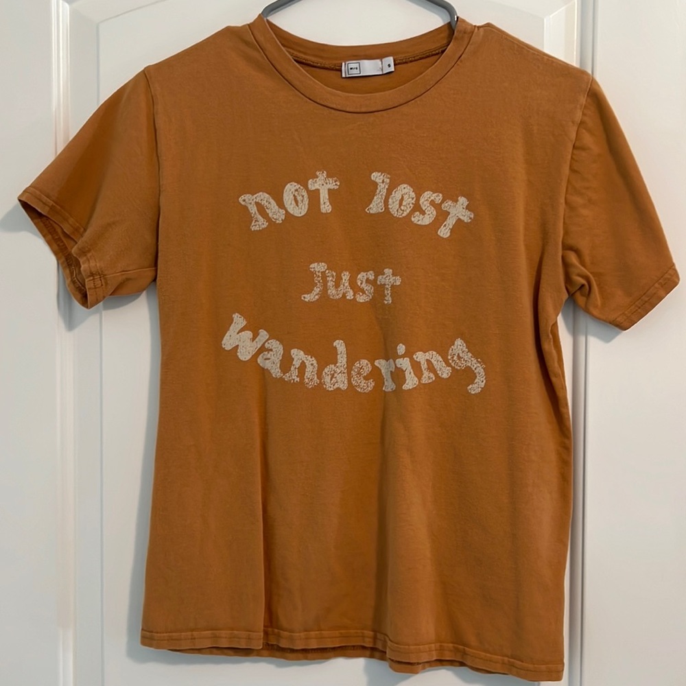Not Lost Just Wandering Tee - Mustard Yellow